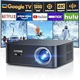 Beamer 4K【1200 ANSI/Google TV】Netflix Official, Autofokus Trapezkorrektur Smart Beamer WiFi6 Bluetooth, Sprachsteuerung LED Beamer Deckenmontage 1080P Full HD 300" für Heimkino/Outdoor Handy Projektor