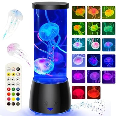 Soarling Quallenlampe mit Bluetooth-Lautsprecher,Quallenlichtlampe weißem Rauschen, Quallen Lampe mit Fernbedienung Farbwechsel-Quallenaquarium Sensorisches Stimmungslicht zum Entspannen