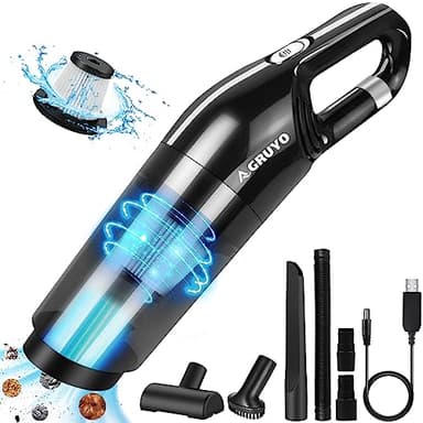 AGARELE Akku Handstaubsauger, Auto Kabelloser Staubsauger, Multifunktionaler Handsauger mit Waschbar HEPA-Filter, Bürste, Wiederaufladbarer Handstaubsauger für Auto, Tierhaare