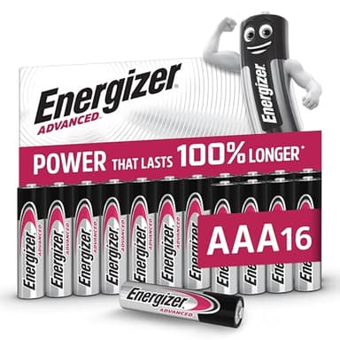 Energizer Advanced - AAA Batterien (16 Stück) - 1,5V Alkali-Batterien - Leistungsstark und Langlebig - Made in EU - 100% plastikfreie Verpackung - 10 Jahre lagerfähig [Exklusiv bei Amazon]