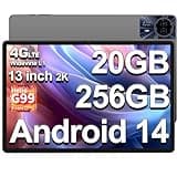 TECLAST T65 MAX Tablet 13 Zoll, Helio G99 Octa-Core Gaming Tablets, 20GB RAM+256GB ROM(4TB TF) Tablett, 10000mAh, Großes Display, Widevine L1, 4G LTE SIM + 5G WiFi, Android 14/GPS/GMS/13MP+8MP/BT5.0