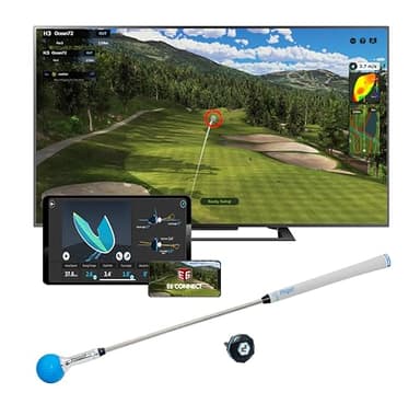 PHIGOLF Phigolf2 Flex Golf-Simulator mit einziehbarem Schwungstab für den Innen- und Außenbereich, Golfschwungtrainer mit Bewegungssensor und 3D-Schwunganalyse