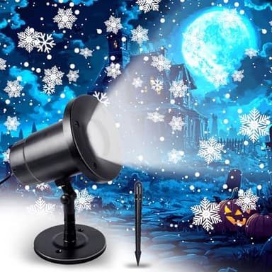 RDDAIPE Schneeflocken Projektor, Led Schneeflocken Projektor Aussen, Wasserdicht Schnee Projektor, Projektor Schneeflocken, Projektor Weihnachten für Outdoor, Haus, Fenster, Wand, Hof Weihnachtsdeko