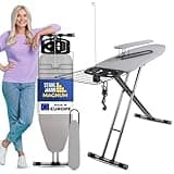 STAHLMANN ® Bügelbrett aus Aluminium [120x42 Bügelfläche] inkl. Ärmelbügelbrett – Bügeltisch – extra stabiles Bügelbrett [Made IN EU] – Bügelbrettbezug [100% Baumwolle]