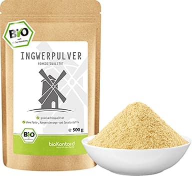 Ingwerpulver BIO gemahlen 500g I 100% natürlich und rein - ohne Zusatzstoffe I Ingwer gemahlen in Rohkostqualität von bioKontor