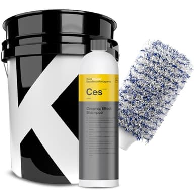 wortek Autowäsche Set aus Koch Chemie Ceramic Effect Shampoo Ces Waschset Koch Chemie Wascheimer Waschhandschuh Perfekte Autowäsche Autoshampoo Wäsche