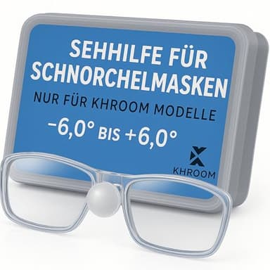 Khroom Brillengläser Sehhilfe speziell für Schnorchelmasken z.B. Seaview Pro, Y, X, BC, 180, Z - für Kurzsichtige und Weitsichtige | individuelle Linsen -6.0 bis +6.0 (-1.75, Rechts)