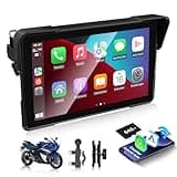 ATOVANKA CarPlay für Motorrad,7 Zoll Tragbares Display IP67 Wasserdichter Android Auto für Motorräder, Duales Bluetooth/Sprachsteuerung/Navigation/FM/Mirror-Link