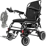 VOCIC V81 Carbon Elektrorollstuhl Faltbar Leicht-24KG,28KM Supersportwagen Rollstuhl Elektrisch mit Pannensichere Reifen für All Gelände mit Doppelbatteriedesign,Airline genehmigt,5 Jahre Garantie