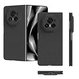 qichenlu Kugelsicher Aramidfaser Aramid Hülle für Honor Magic V3,Militärstandard Stoßfest Ultraslim Backcover Case Hartschale mit Kamera Schutz - 600D Schwarz