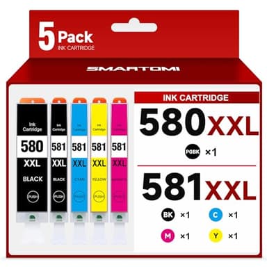 PGI-580 CLI-581 XXL Kompatible für Canon Druckerpatronen 580 581 für Canon TR8550 Druckerpatronen für Pixma TR8550 TR7550 TR7500 TS705 TS6350 TS6150 TS9550 TS6250 TS8250 (5er-Pack)