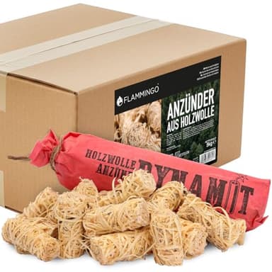 Panorama24 5 kg Kamin-Anzünder und Grill-Anzünder ca. 400 Stück (Ofen-anzünder, Anzündwolle, Anzündhilfe) aus Bio Holz-Wolle und Wachs - schnell und umweltfreundlich