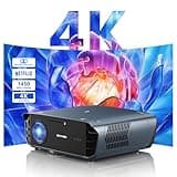 4K Smart Beamer mit Android TV 11, 1450 ANSI Heimkino Beamer Tageslicht tauglich, ToF Laser Autofokus, HDR, NFC-Screencast, WiFi, Bluetooth, LED Full HD Projektor für Gaming, Heimkino, Helle Räume