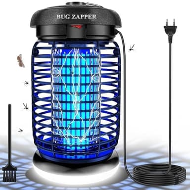 WUEAOA Insektenvernichter elektrisch LED-Beleuchtung, 4200V 15W UV Mückenlampe, Fliegenfalle elektrisch mückenfalle für Innen Außen, IPX4, Für Mücken, Fliegen, Motten