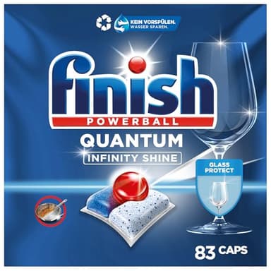 Finish Quantum Infinity Shine Spülmaschinentabs – kraftvolle Reinigung, Fettlösekraft und Glanz – 83 Finish Caps
