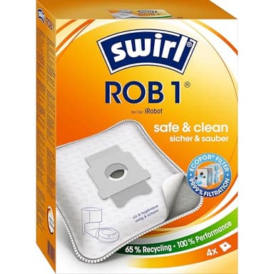 Swirl® ROB 1® Beutel für z.B. iRobot, Roomba i7+,j7+, i8+, i1+, i3+, i4+, i5+, j9+, s9+, Roomba Combo i5+, i8+, j5+, j7+, 2 Essential, 4 Beutel