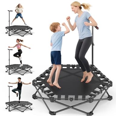 Klappbares Fitness-Trampolin Übung Rebounder 110cm Sechseckiges Trainingstrampolin Octogonales