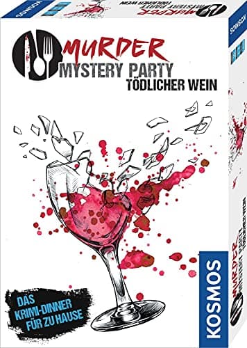 KOSMOS ‎695125 Murder Mystery Party - Tödlicher Wein, Das Krimi-Dinner für zu Hause, Komplett-Set für genau 6-8 Personen ab 16 Jahren, Partyspiel
