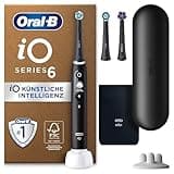 Oral-B iO Series 6 Plus Edition Elektrische Zahnbürste/Electric Toothbrush, PLUS 3 Aufsteckbürsten, 5 Putzmodi für Zahnpflege, Reiseetui, Designed by Braun, Schwarz