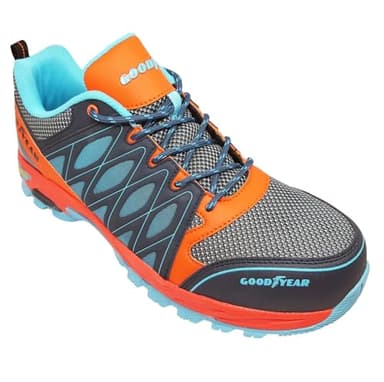 Goodyear Herren Metallfreie Arbeitssicherheit Trainer Nichtmetallische Zehenschutzkappe Und Mittelsohle S1p / Sra Hro Construction Boot, Orange Blau, 44 EU
