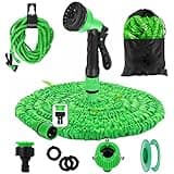 kitway-my Flexibler Gartenschlauch wasserschlauch 100FT/30M, Gartenschlauch 3/4 zoll und 1/2 zoll, mit Schlauchhaken-8Funktion Sprühdüse Garden hose, Grün