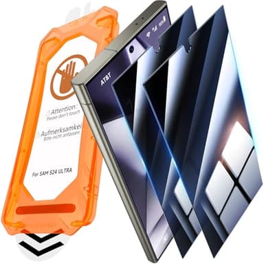 UniqueMe für Samsung Galaxy S24 Ultra für Panzerglas Sichtschutz - [Full Screen Displayschutz] Schutzfolie Sichtschutz für Samsung Galaxy S24 Ultra Schutzglas,Auto Installation,2 Stück