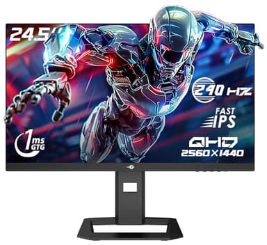 TITAN ARMY 240Hz 1440P Gaming Monitor 24.5 Zoll, QHD 2560 x 1440, Fast IPS 1ms GTG, Adaptive Sync Monitor, HDR500, 123% sRGB, Verstellbar Ständer, 100 * 100 VESA, HDMI 2.0 DisplayPort 1.4 P2510S Plus