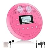 NEU 2023 Tragbarer CD Player mit Lautsprecher, CD Player Tragbar, Wiederaufladbar Discman CD Player für Auto Kinder, Anti-Skip CD-Player klein mit Kopfhörer für Hörbücher Musikhören