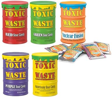 Candy Sauer – 5er Pack (210 g) – Extrem saure Bonbons in verschiedenen Geschmacksrichtungen – Original USA Candy