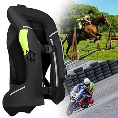 SUNWEII Motorradjacke Airbag Weste für Racing Riding - Motocross Airnest System Protector in Black-M