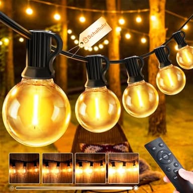 Lichterkette Außen Outdoor LED Strom - 30M Aussen Beleuchtung Garten Balkon - Lichterketten Glühbirnen Pavillon Terrasse Party Draußen String Lights - Wetterfest Dimmbar Fernbedienung Partybeleuchtung