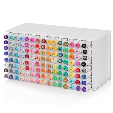 Loghot Marker-Aufbewahrung, Organizer, Marker-Halter, 120 Fächer, Marker-Organizer für Schreibtisch, mit herausnehmbarer Trennwand, Kunstmarker, zur Aufbewahrung von Markern, Stiften, Buntstiften,