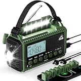 12000 mAh Kurbelradio, Solar & Kurbel Notfallradio, Tragbares Retro Radio mit Weltempfänger, AM/FM/SW Radio, Als Taschenlampe & Leselicht, USB Handy-Lader, SOS Alarm, Für Camping, Notfall, Blackout