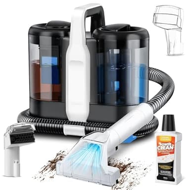 ToyGem Polsterreiniger Gerät Nasssauger, 17Kpa Pro Power | Teppichreiniger Waschsauger mit Reinigungsmittel | 600W Nasssauger Waschsauger für Teppich, Sofa, Polster, Treppen, Auto & Haustiere