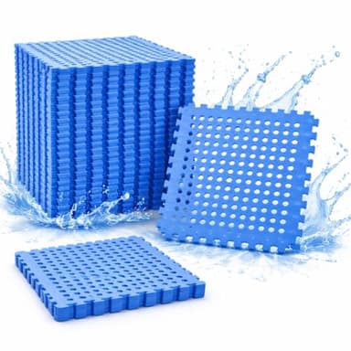 EYEPOWER Poolunterlage Eva 4er Set 50x50 cm - 1 m2 rutschfeste Outdoor Bodenmatten - 1 cm dick isolierend als Schutz für Poolboden auf Terrasse Balkon oder Garten Bodenschutz rutschhemmend