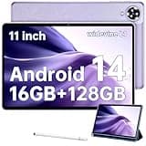 OUKITEL OT11 Tablet Android 14-2024 Neueste Tablet 11 Zoll, 16(4+12) GB RAM +128GB ROM(1TB TF) Gaming Stift, 8000mAh, 13MP 4G PC/5G WiFi/GMS/Octa-Core/Widevine L1/GPS, Violett