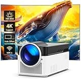 HY450 Android Smart Beamer 1080P 4K Beamer Auto Offset Projektor mit WiFi6, Elektrischer Fokus 700ANSI Ultrakurzdistanzprojektor, 2+32GB Speicher, Automatischer Videoprojektor mit für Draußen Tragbar