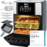 Balter Heißluftfritteuse Airfryer, 12 Liter XXL, Mini Backofen, Dörrautomat, Friteuse Heissluftfritteuse, 10 Programme, all-in-1 Air Fryer, Rezeptbuch, HL-1200
