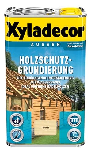 Xyladecor Holzschutz-Grundierung auf Wasserbasis, lösemittelfrei, Farblose Imprägnierung speziell für Nadelhölzer, Farblos, 750 ml