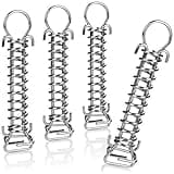 com-four® 4X Spannfeder aus Edelstahl mit Doppelhaken, Sprungfeder für Zelt, Markise, Boot, Wohnwagen - Befestigungs-Zubehör - Zugfeder Sonnensegel, Stahlfeder (4 Stück Edelstahl Spannfeder - 19 cm)