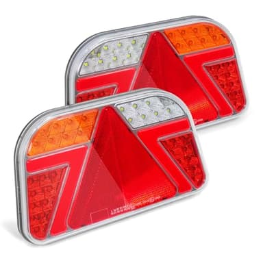 Agrieyes Anhänger Beleuchtung Mit Nebelscheinwerfer, LED Rückleuchten Anhängers Mit Rückfahrscheinwerfer, 12V/24V Anhängerbeleuchtung Rücklicht Heckleuchten für Anhänger Traktor PKW