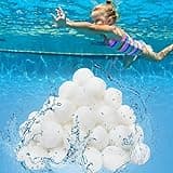 Fiqops Filterbälle Pool für Sandfilteranlage, 700g Filterballs Ersetzt 25kg Filtersand Quarzsand, Ultraleicht, Wiederverwendbar Filtermaterial, Poolfilterkugeln Für Poolfilter, Filteranlagen