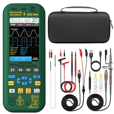 BSIDE 2 Kanal Oszilloskop Multimeter 50MHz Bandbreite Digitales Oszilloskop 3.98'' TFT Handheld Oszilloskop Multimeter Signal Generator Flexible Stromzange 4 in 1 Tester