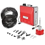 Anbull 850W elektrische Rohrreinigungsmaschine,230V Rohrreiniger, rohrreinigungsspirale,Riemenantrieb,geeignet für Ø20-200 mm Rohrleitungen, Abflussreiniger mit Ø10mm 16mm 22mm Spiralen