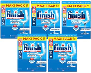 Finish Power Classic Spülmaschinentabs, Maxi Pack, 320 Finish Tabs (5 x 64 Tabs)