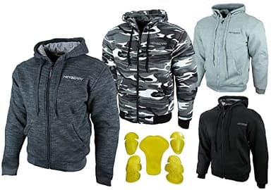 HEYBERRY Hoody Motorradjacke Roller Hoodie mit Aramid Camograu Gr. L