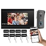 TMEZON WLAN IP Video Türsprechanlage 2 Draht,1080P Türsprechanlage mit Kamera,7''IP Touchscreen,APP/Swipe Card Unlock,Live-Ansicht und Gespräch via App,Bewegungsmeldung