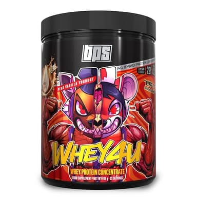 BPS Whey4U - Whey Protein Pulver aus Isolat und Konzentrat, 700g Eiweißpulver für Muskelaufbau, Birne Vanille Joghurt Geschmack