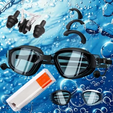HSTWODE Optische Schwimmbrille mit Sehstärke | Dioptrien: -0 bis -6,0 | Anti-Fog | Anti-Beschlag-UV-Schutz| super Paßform | incl Stabiler Box (Dunkle Nacht, -2.5)
