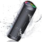 UOHHBOE Bluetooth Lautsprecher Tragbarer Musikbox Bluetooth 5.3 mit TWS Stereo RGB Lichter 24 Stunden Laufzeit 30 Meter Reichweite Freisprechfunktion IPX5 Wasserdicht